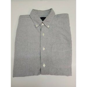 American Eagle Mens Button Down Shirt Gray Long Sleeve Cotton Size M